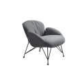 Factory cheap leisure lazy grey fabric chair living room set metal frame sofa chair design